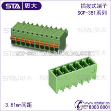 push wire screwless terminal block connector 3.5mm 3.81mm pitch female male with lock KF2EDGKNG-3.5